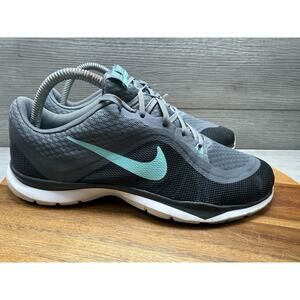 Nike Flex Trainer Running Shoes Gray Teal Black 831217-004 Womens 8